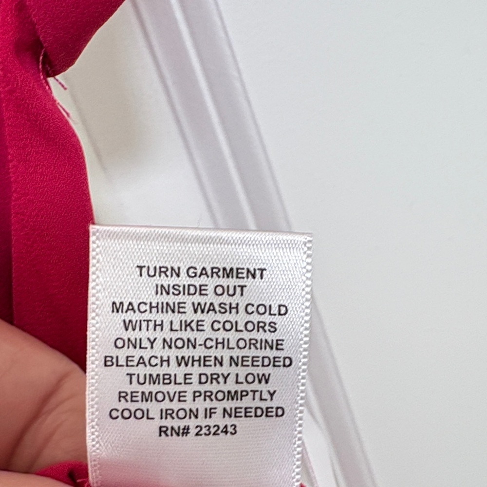 New York & Company Fuchsia V-Neck Blouse - Picture 7 of 7
